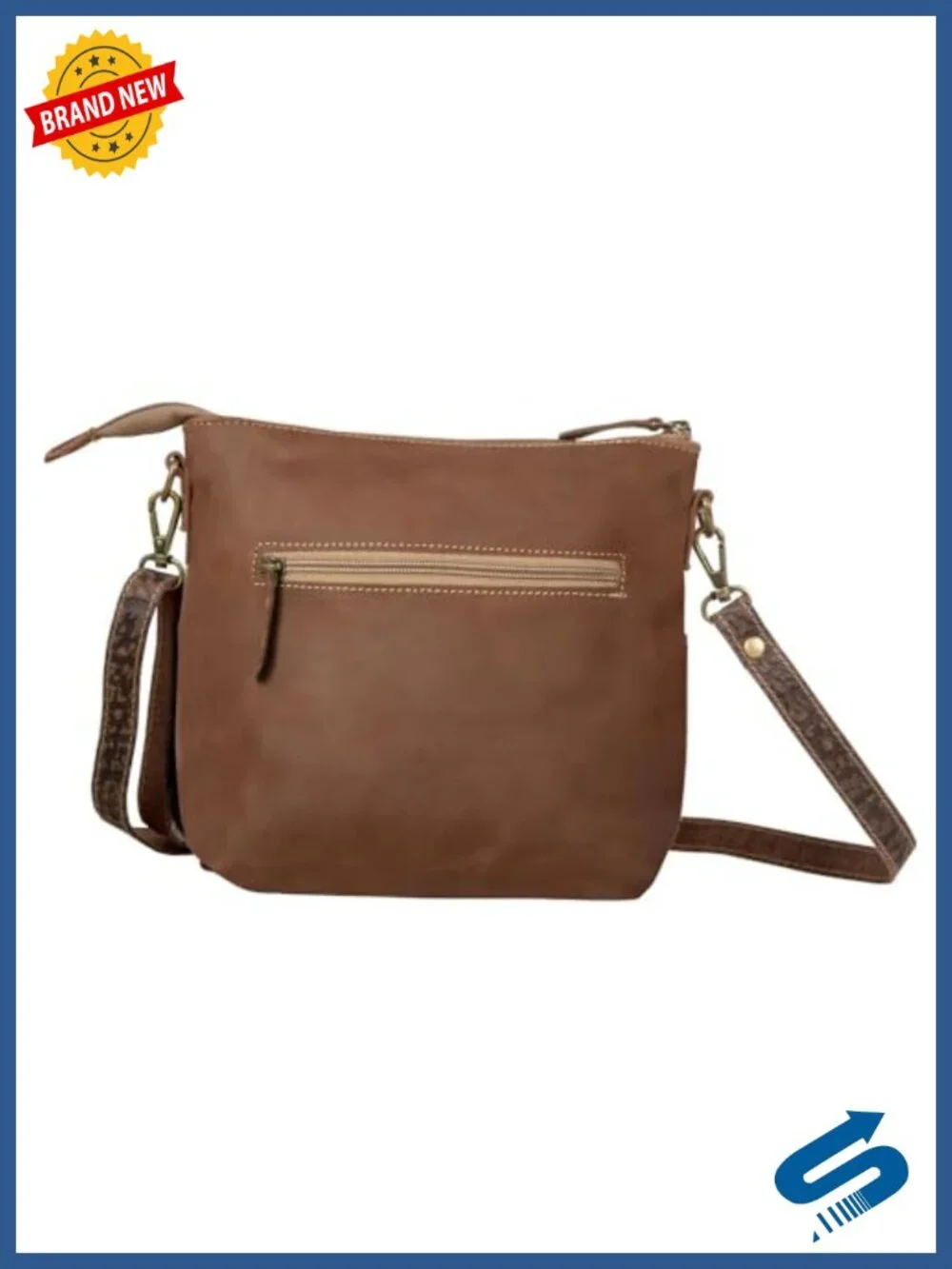 Canvas and Hairon Bag with Leather Shoulder Strap Western Style
